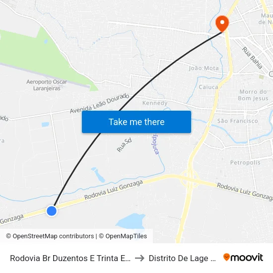 Rodovia Br Duzentos E Trinta E Dois, 463 to Distrito De Lage Grande map
