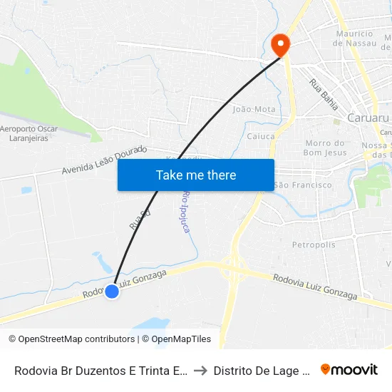 Rodovia Br Duzentos E Trinta E Dois, 463 to Distrito De Lage Grande map