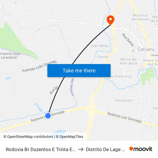 Rodovia Br Duzentos E Trinta E Dois, 463 to Distrito De Lage Grande map