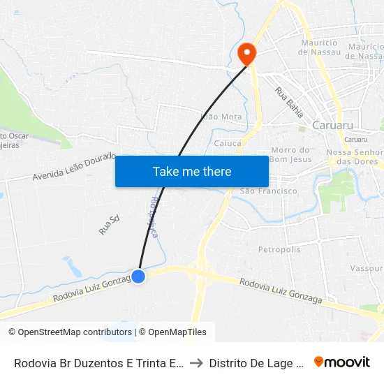 Rodovia Br Duzentos E Trinta E Dois, 463 to Distrito De Lage Grande map
