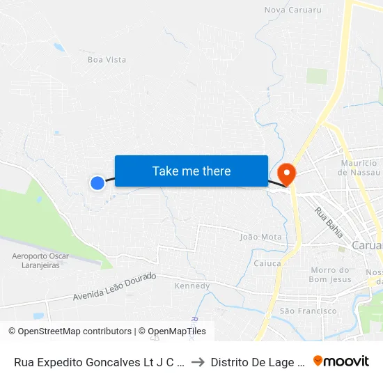 Rua Expedito Goncalves Lt J C Oliveira, 21 to Distrito De Lage Grande map