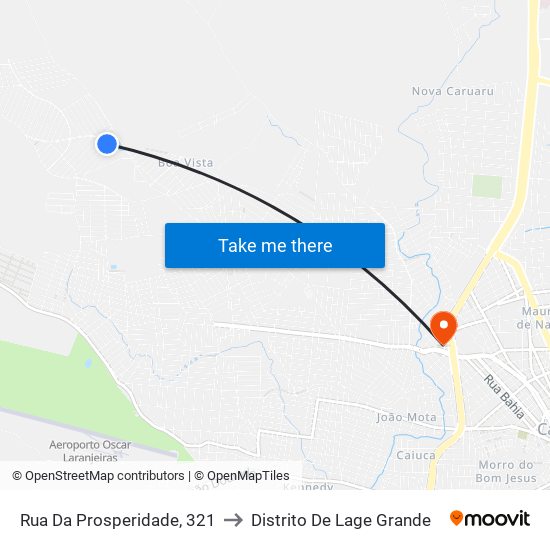 Rua Da Prosperidade, 321 to Distrito De Lage Grande map