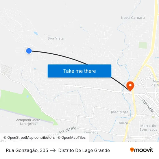 Rua Gonzagão, 305 to Distrito De Lage Grande map