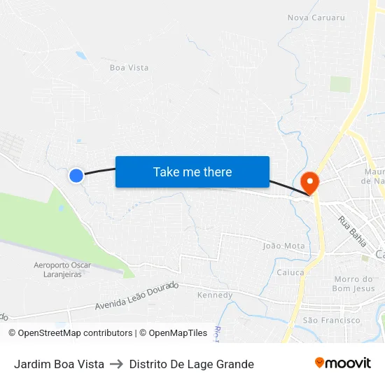 Rua Nova Belo Jardim, 102 to Distrito De Lage Grande map