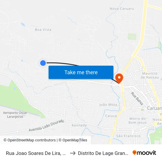 Rua Joao Soares De Lira, 17 to Distrito De Lage Grande map