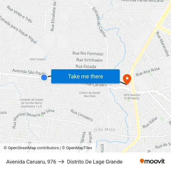 Avenida Caruaru, 976 to Distrito De Lage Grande map