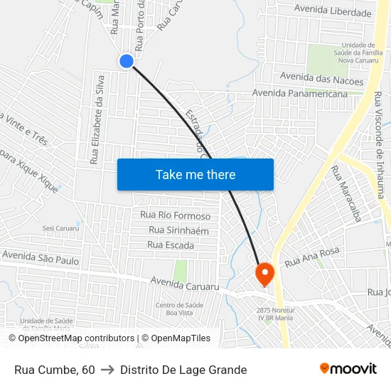 Rua Cumbe, 60 to Distrito De Lage Grande map