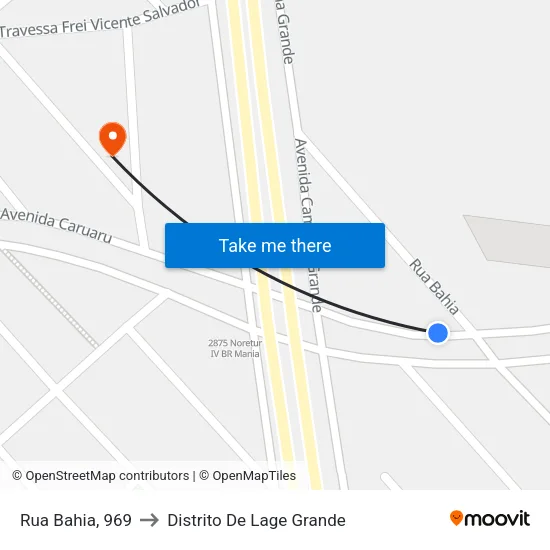 Rua Bahia, 969 to Distrito De Lage Grande map