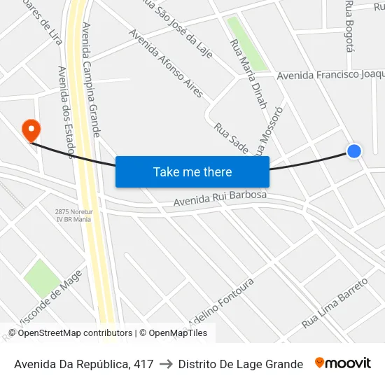 Avenida Da República, 417 to Distrito De Lage Grande map