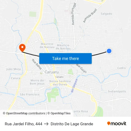 Rua Jardel Filho, 444 to Distrito De Lage Grande map
