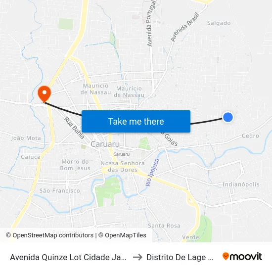 Avenida Quinze Lot Cidade Jardim, 230 to Distrito De Lage Grande map