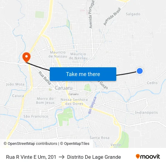 Rua R Vinte E Um, 201 to Distrito De Lage Grande map