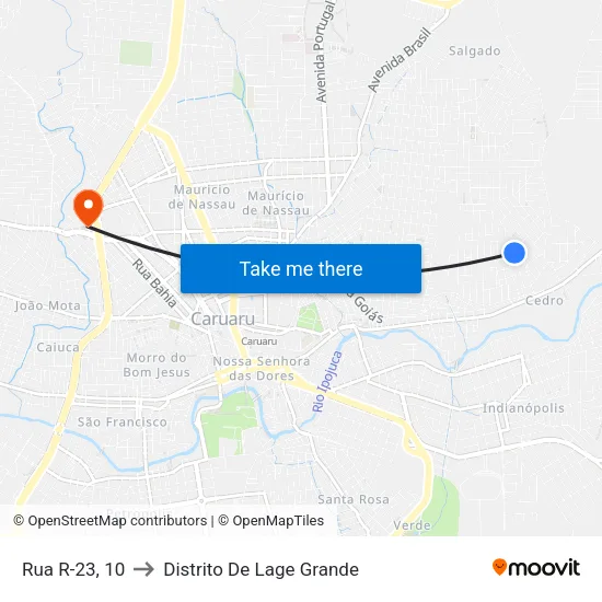 Rua R-23, 10 to Distrito De Lage Grande map