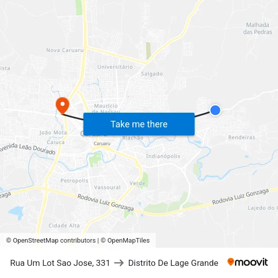 Rua Um Lot Sao Jose, 331 to Distrito De Lage Grande map
