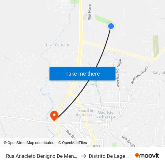 Rua Anacleto Benigno De Menezes, 180 to Distrito De Lage Grande map