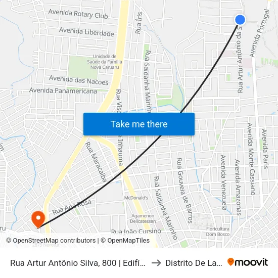 Rua Artur Antônio Silva, 800 | Edifício Mediterrâneo Club to Distrito De Lage Grande map