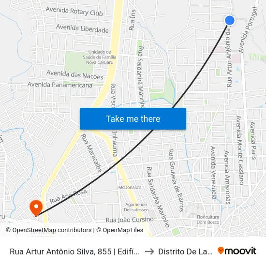 Rua Artur Antônio Silva, 855 | Edifício Mediterrâneo Club to Distrito De Lage Grande map