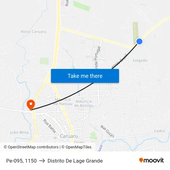 Pe-095, 1150 to Distrito De Lage Grande map