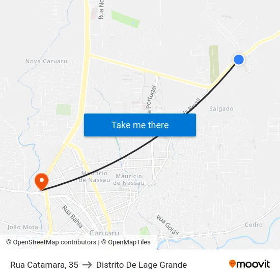Rua Catamara, 35 to Distrito De Lage Grande map