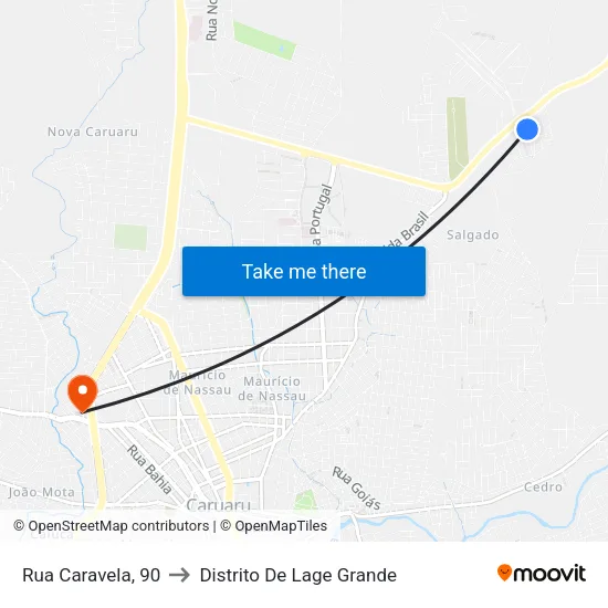 Rua Caravela, 90 to Distrito De Lage Grande map