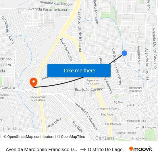 Avenida Marcionilo Francisco Da Silva, 683c to Distrito De Lage Grande map