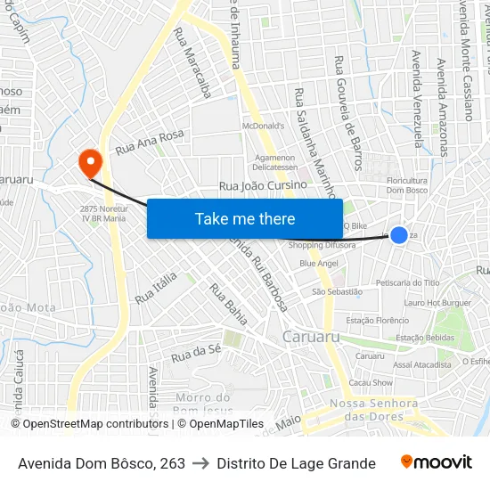 Avenida Dom Bôsco, 263 to Distrito De Lage Grande map