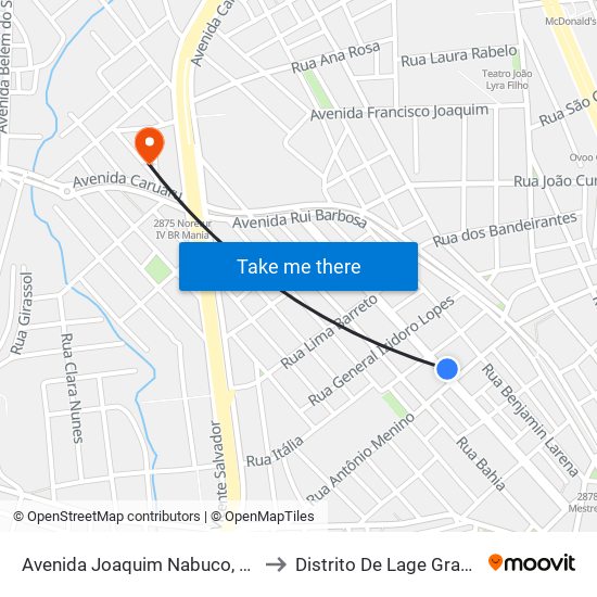 Avenida Joaquim Nabuco, 374 to Distrito De Lage Grande map