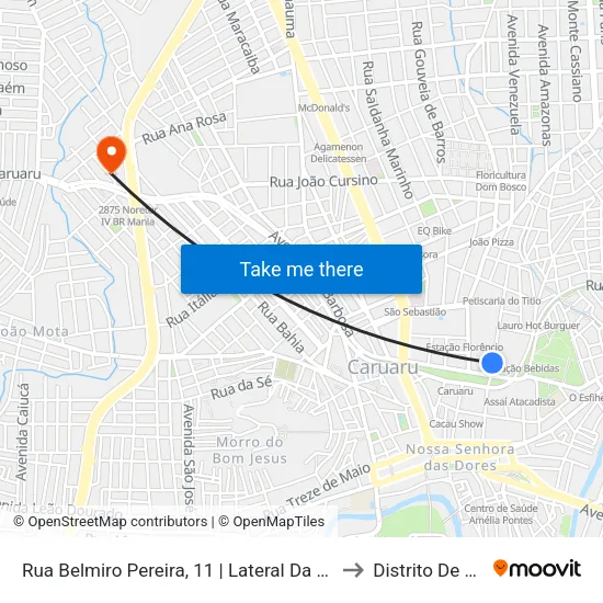 Rua Belmiro Pereira, 11 | Lateral Da 8º Delegacia De Serviço Militar to Distrito De Lage Grande map