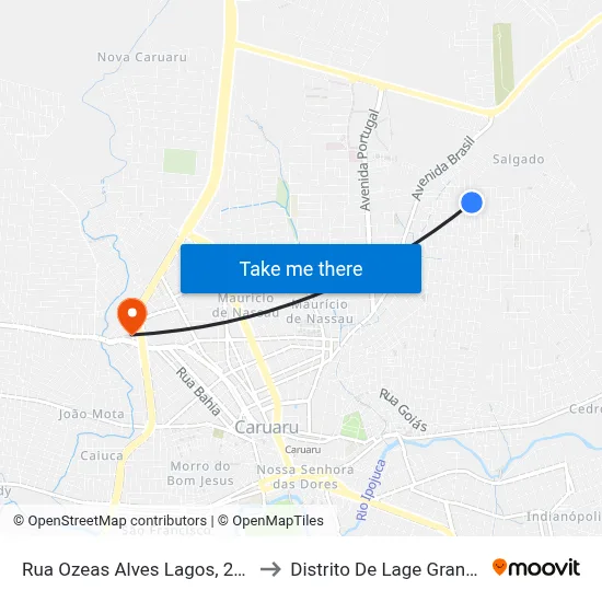 Rua Ozeas Alves Lagos, 200 to Distrito De Lage Grande map