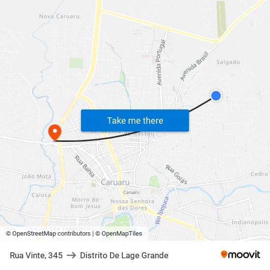 Rua Vinte, 345 to Distrito De Lage Grande map