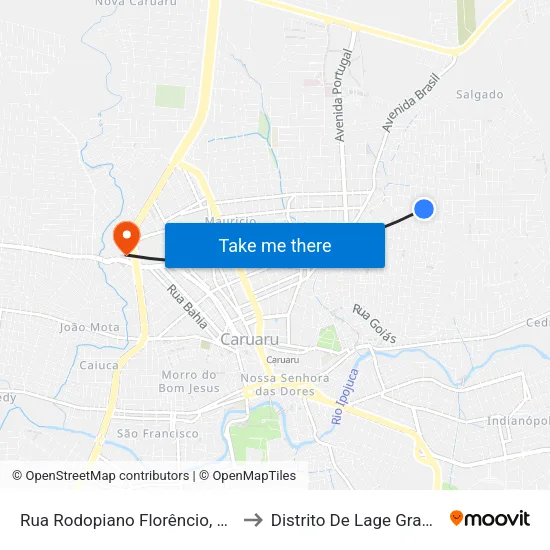 Rua Rodopiano Florêncio, 132 to Distrito De Lage Grande map