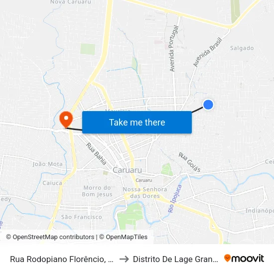 Rua Rodopiano Florêncio, 40 to Distrito De Lage Grande map