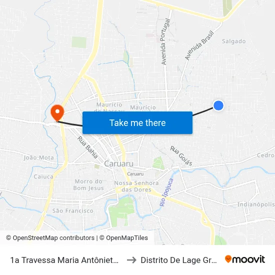 1a Travessa Maria Antônieta, 849 to Distrito De Lage Grande map