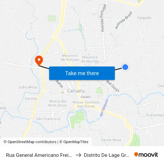 Rua General Americano Freire, 45 to Distrito De Lage Grande map