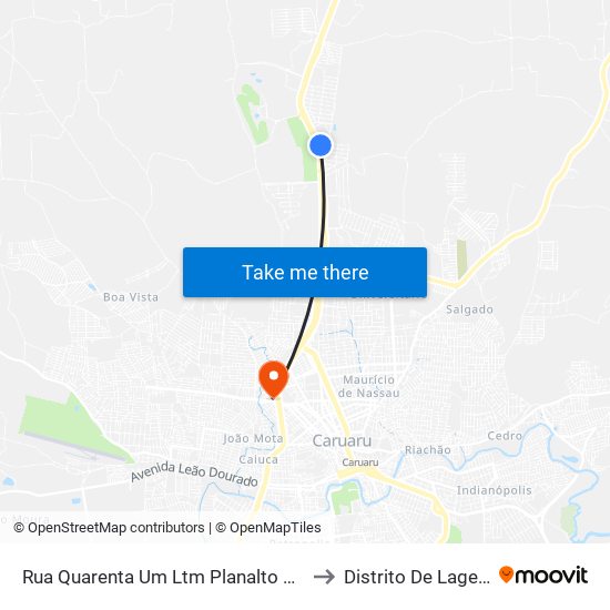 Rua Quarenta Um Ltm Planalto Normandia, 11 to Distrito De Lage Grande map