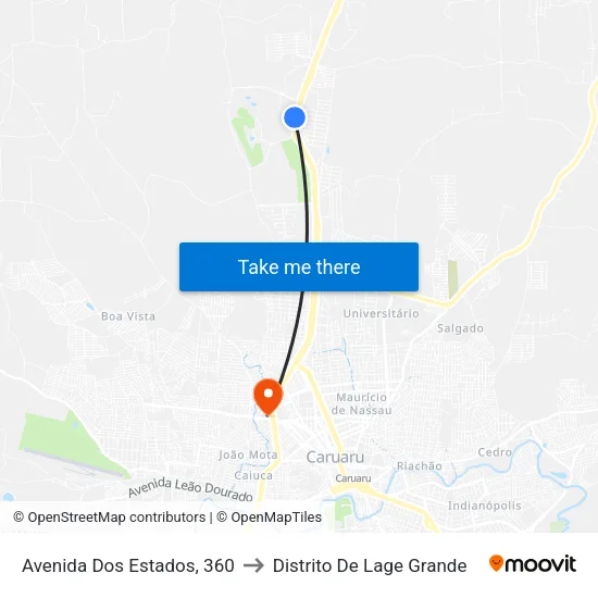Avenida Dos Estados, 360 to Distrito De Lage Grande map