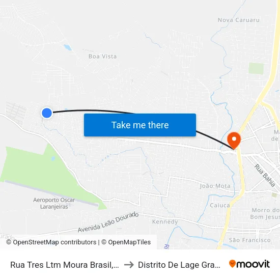 Rua Tres Ltm Moura Brasil, 10 to Distrito De Lage Grande map
