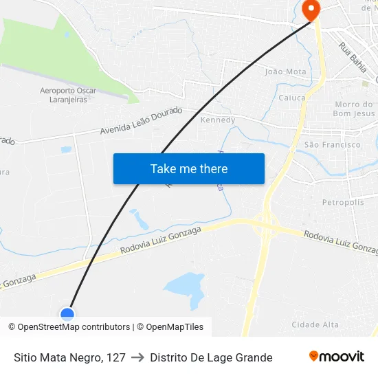 Sitio Mata Negro, 127 to Distrito De Lage Grande map