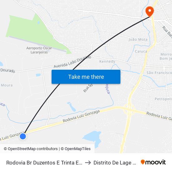 Rodovia Br Duzentos E Trinta E Dois, 351 to Distrito De Lage Grande map