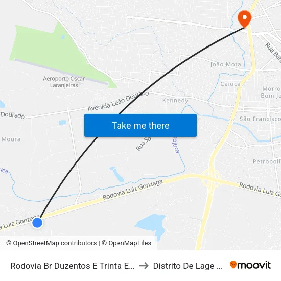 Rodovia Br Duzentos E Trinta E Dois, 351 to Distrito De Lage Grande map