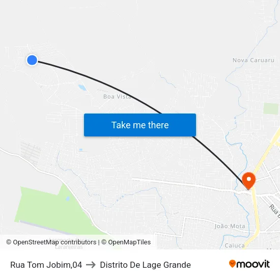 Rua Tom Jobim,04 to Distrito De Lage Grande map
