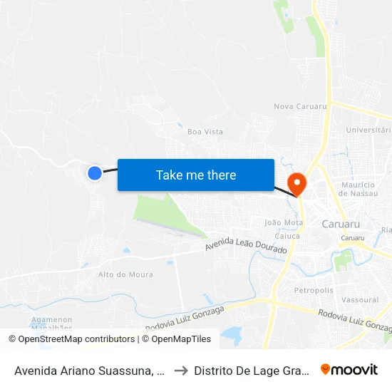 Avenida Ariano Suassuna, 583 to Distrito De Lage Grande map