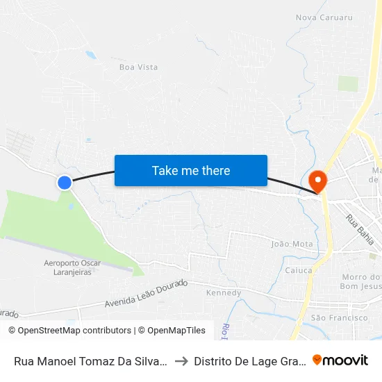 Rua Manoel Tomaz Da Silva, 720 to Distrito De Lage Grande map