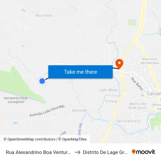 Rua Alexandrino Boa Ventura, 401 to Distrito De Lage Grande map