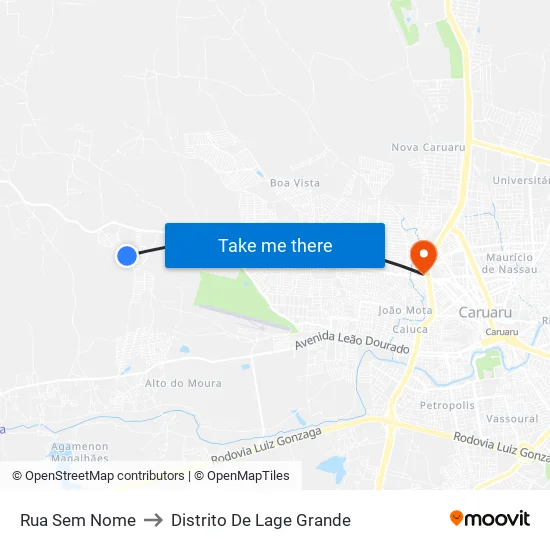 Rua Sem Nome to Distrito De Lage Grande map
