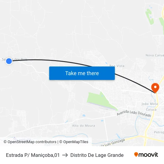 Estrada P/ Maniçoba,01 to Distrito De Lage Grande map