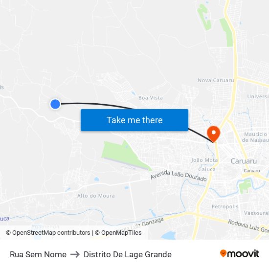 Rua Sem Nome to Distrito De Lage Grande map