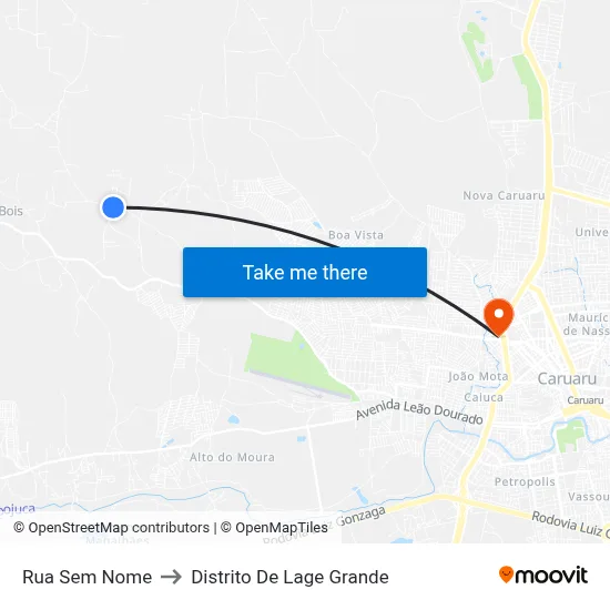 Rua Sem Nome to Distrito De Lage Grande map