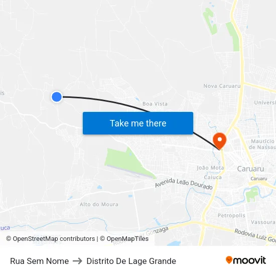 Rua Sem Nome to Distrito De Lage Grande map