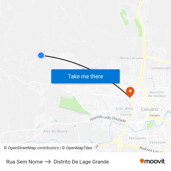 Rua Sem Nome to Distrito De Lage Grande map